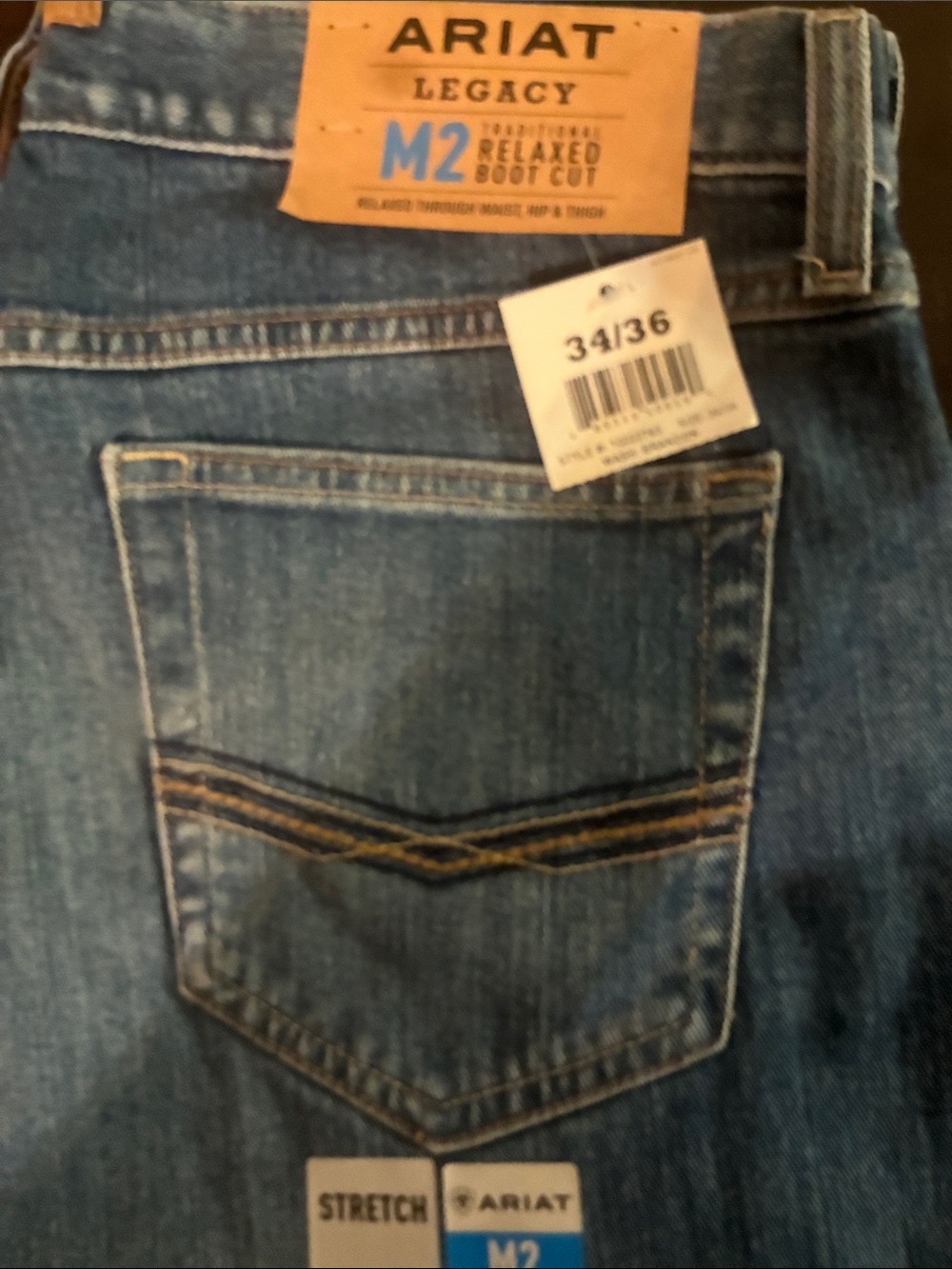 Ariat Men’s Medium Blue Relaxed Bootcut Jeans 34x36